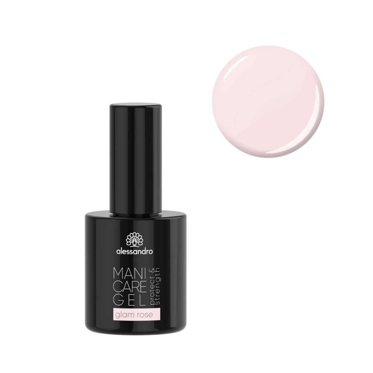 Укрепващ гел за нокти Alessandro Mani Care Gel Glam Rose с мостра на нюанса