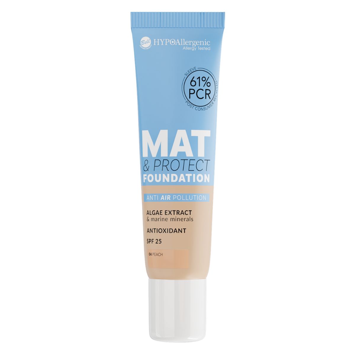 Bell HYPOAllergenic Фон дьо тен Mat&Protect SPF 25 04, PEACH
