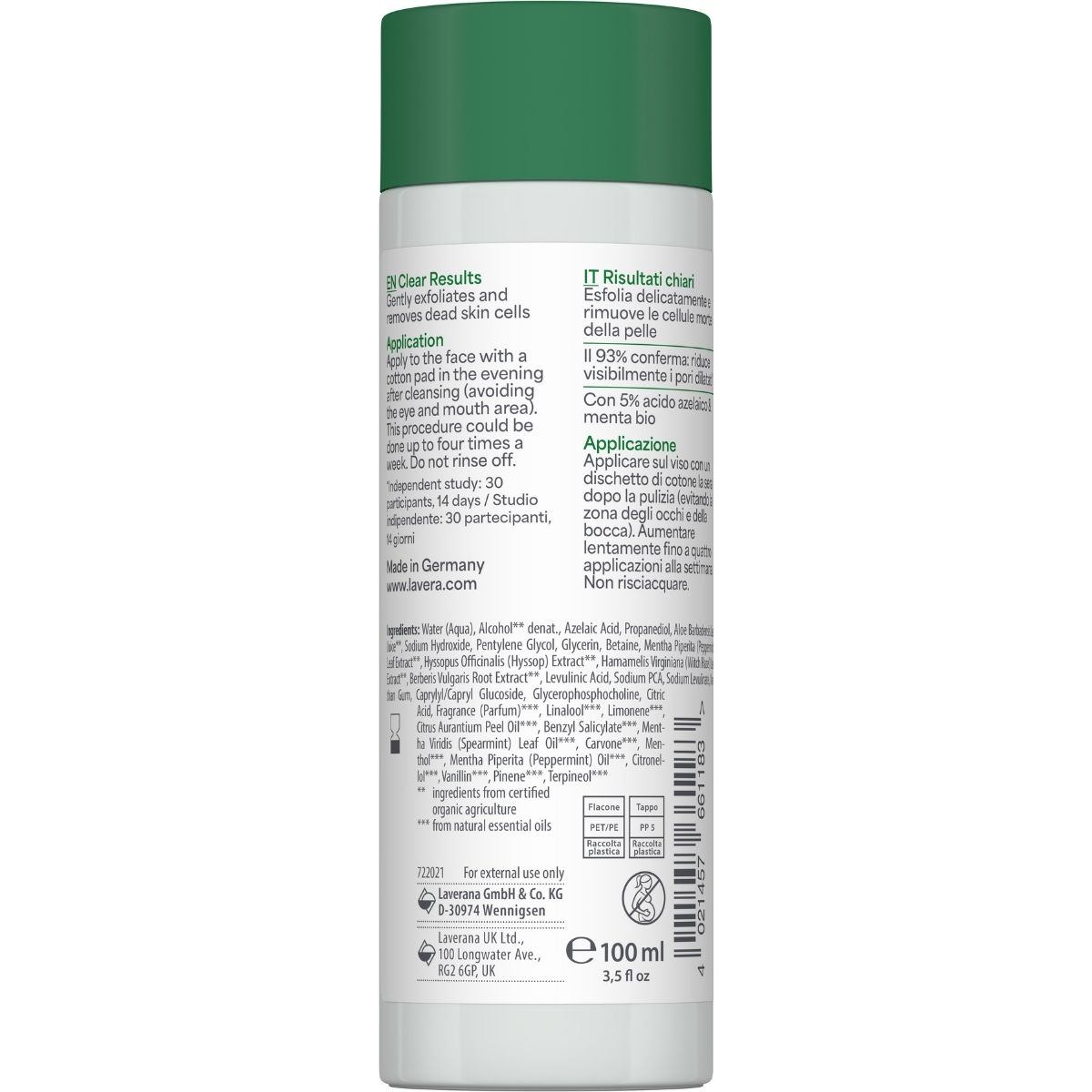 lavera Pure Beauty Течен пилинг без отмиване 100 мл
