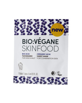Bio Vegane Лист маска за лице с Акай бери за смесена кожа