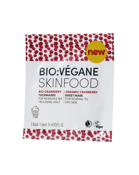 Bio Vegane Лист маска за лице с Червена боровинка за нормална към суха кожа